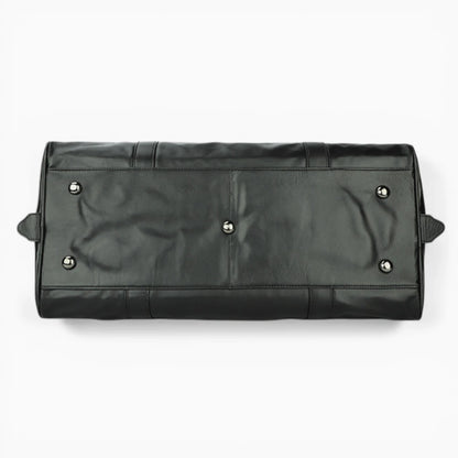 Vintage leather travel bag Venise by Élégance Cuir with rich texture and classic design, ideal for stylish getaways.