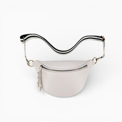 Sac banane en cuir moderne pour femme, modèle Perle de la marque Élégance Cuir, avec design élégant et détails raffinés.