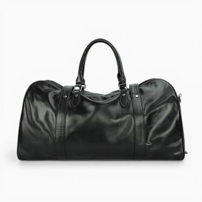 Vintage leather travel bag Venise by Élégance Cuir, featuring a classic design and rich brown color.