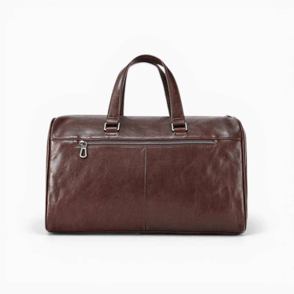 Sac de voyage en cuir pour homme modèle Tour Eiffel de la marque Élégance Cuir, idéal pour les escapades de week-end.