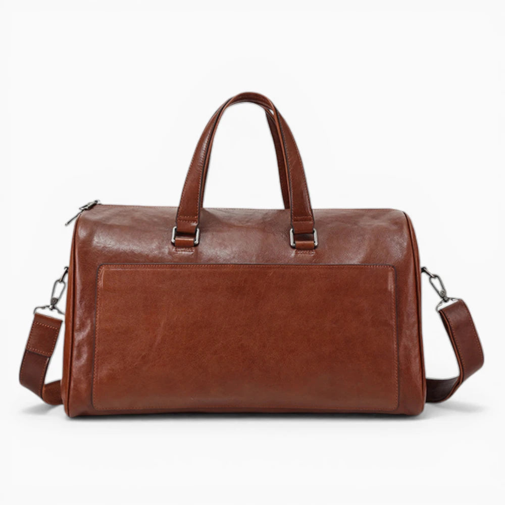 Sac de voyage en cuir pour homme modèle Tour Eiffel de la marque Élégance Cuir, élégant et spacieux pour le week-end.