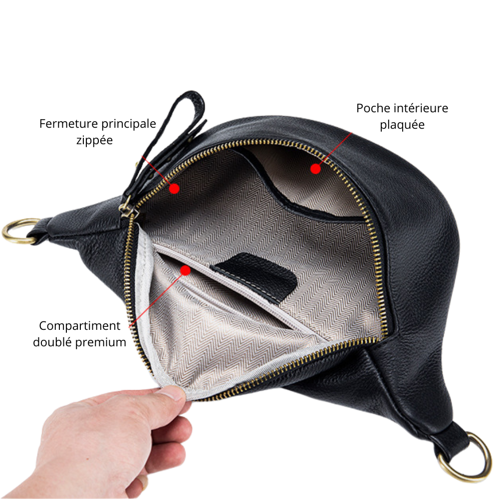 Sac banane cuir femme | Perle