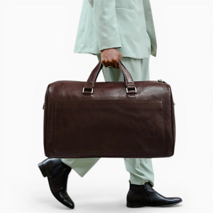 Sac de voyage en cuir pour homme modèle Tour Eiffel, élégant et spacieux, parfait pour les escapades du week-end.