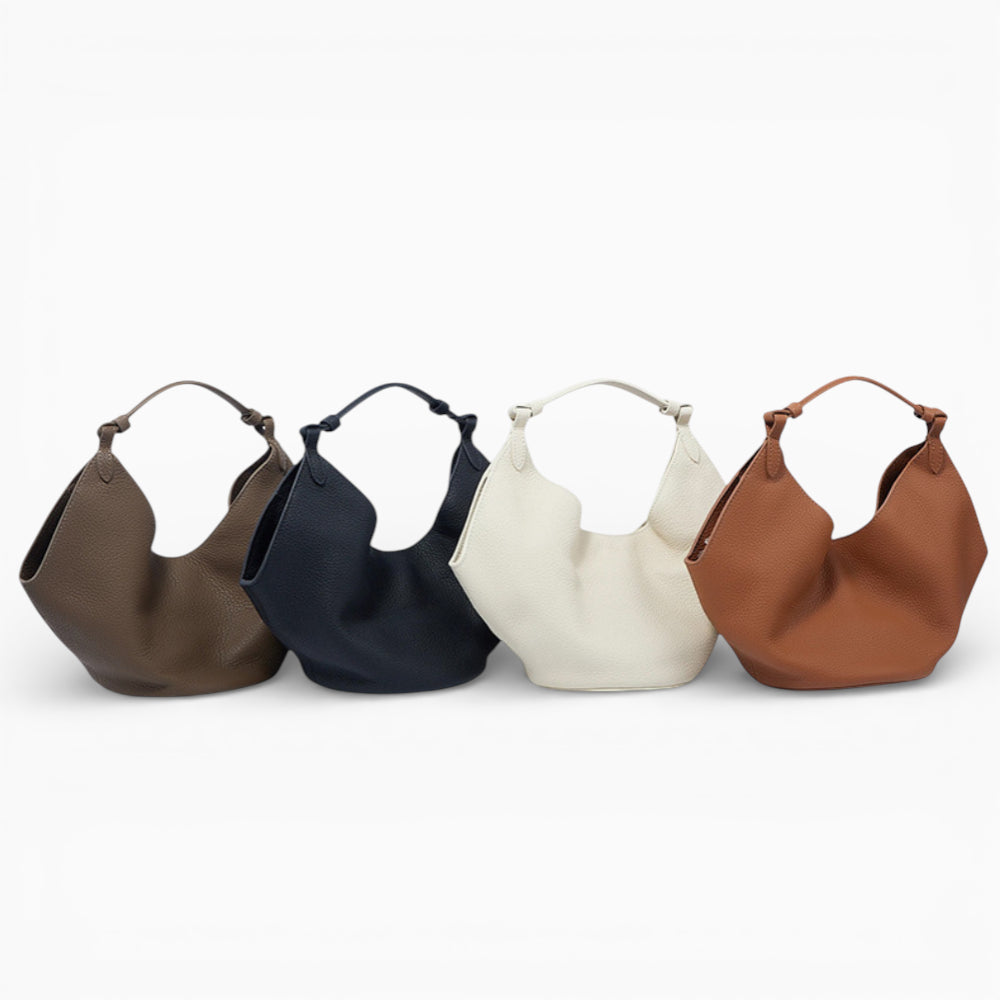Sac à main hobo souple en cuir pour femme modèle Amaya, disponible en 4 couleurs, de la marque Élégance Cuir.